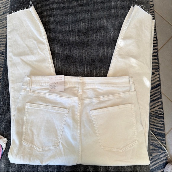 NWT Lauren Conrad Jeans Women’s Size 14 Ivory White Mid Rise Skinny Crop Calf - Picture 2 of 10